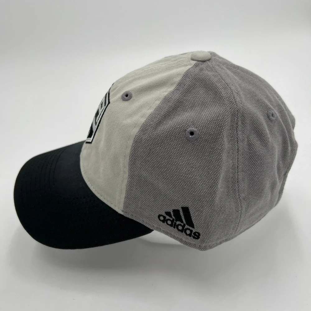 Adidas Los Angeles Kings NHL Hat Grey Black Sun Bleached Slouch Adjustable